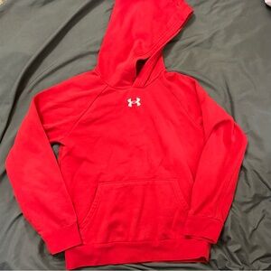 Under Armour Red Pullover Hoodie with Kangaroo Pocket
